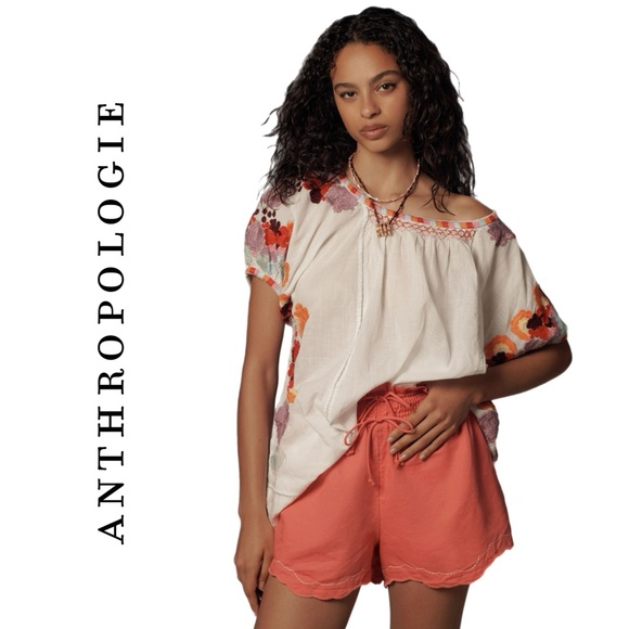 Anthropologie Linen Double Waistband Shorts XL - Picture 1 of 8